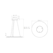 Load image into Gallery viewer, Iris LED Horizontal Pendant Light - line drawing.
