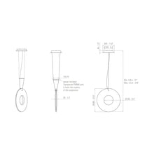 Load image into Gallery viewer, Iris LED Pendant Light - line drawing.