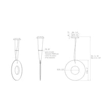 Load image into Gallery viewer, Iris LED Pendant Light - line drawing.