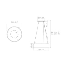 Load image into Gallery viewer, Ronde LED Pendant Light - line drawing.