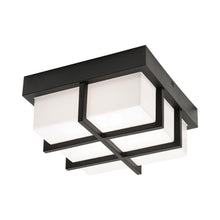 Load image into Gallery viewer, August Outdoor LED Flush Mount Ceiling Light in Black.