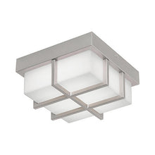 Load image into Gallery viewer, August Outdoor LED Flush Mount Ceiling Light in Painted Nickel.