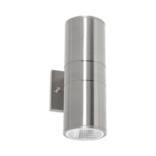 Load image into Gallery viewer, Everly Outdoor LED Wall Light in Satin Nickel (Large).