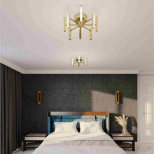 Load image into Gallery viewer, Indra LED Semi Flush Mount Ceiling Light in bedroom.