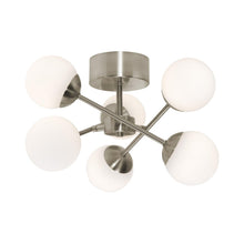 Load image into Gallery viewer, Pearl LED Semi Flush Mount Ceiling Light in Satin Nickel.
