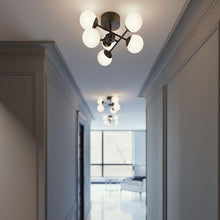 Load image into Gallery viewer, Pearl LED Semi Flush Mount Ceiling Light in living room.