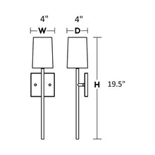 Load image into Gallery viewer, Rose Wall Light - line drawing.