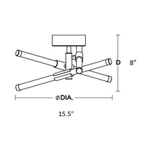 Load image into Gallery viewer, Rusnak LED Semi Flush Mount Ceiling Light - line drawing.