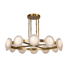 Load image into Gallery viewer, Alonso LED Chandelier in Vintage Brass/Alabaster (Large).
