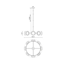 Load image into Gallery viewer, Alonso LED Chandelier - line drawing.