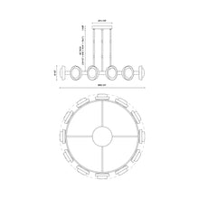 Load image into Gallery viewer, Alonso LED Chandelier - line drawing.