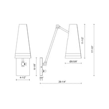 Load image into Gallery viewer, Brickell Wall Light - line drawing.