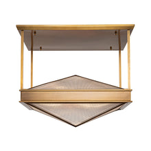 Load image into Gallery viewer, Cairo Semi Flush Mount Ceiling Light in Vintage Brass.
