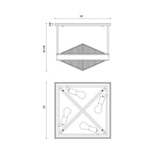 Load image into Gallery viewer, Cairo Semi Flush Mount Ceiling Light - line drawing.