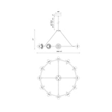Load image into Gallery viewer, Dahlia LED Chandelier - line drawing.