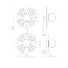 Load image into Gallery viewer, Dahlia LED Wall Light - line drawing.