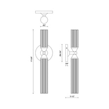 Load image into Gallery viewer, Edwin LED Wall Light - line drawing.