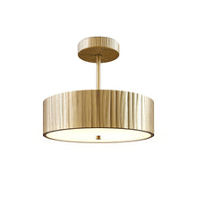Load image into Gallery viewer, Kensington LED Semi Flush Mount Ceiling Light in Vintage Brass.