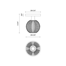 Load image into Gallery viewer, Marni LED Flush Mount Celling Light - line drawing.