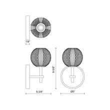 Load image into Gallery viewer, Marni LED Vanity Wall Light - line drawing.
