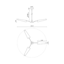 Load image into Gallery viewer, Osorio LED Chandelier - line drawing.