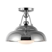 Load image into Gallery viewer, Palmetto Semi Flush Mount Ceiling Light in Polished Nickel.