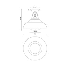 Load image into Gallery viewer, Palmetto Semi Flush Mount Ceiling Light - line drawing.