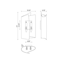 Load image into Gallery viewer, Parducci Vanity Wall Light - line drawing.