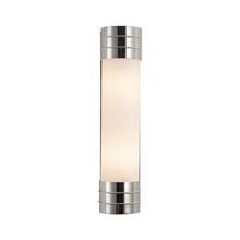 Load image into Gallery viewer, Willard Vanity Wall Light in Polished Nickel/Matte Opal Glass (2-Light).