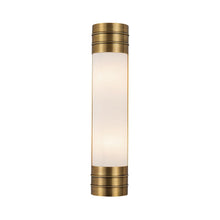 Load image into Gallery viewer, Willard Vanity Wall Light in Vintage Brass/Matte Opal Glass (2-Light).