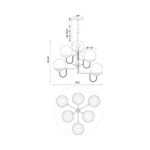 Load image into Gallery viewer, Alba Chandelier - line drawing.