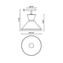 Load image into Gallery viewer, Betty Semi Flush Mount Ceiling Light - line drawing.