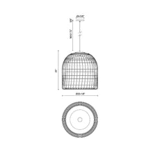 Load image into Gallery viewer, Bondi Pendant Light - line drawing.
