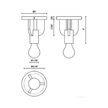 Load image into Gallery viewer, Claire Semi Flush Mount Ceiling Light - line drawing.