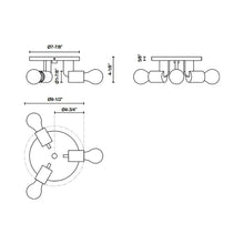 Load image into Gallery viewer, Claire Semi Flush Mount Ceiling Light - line drawing.