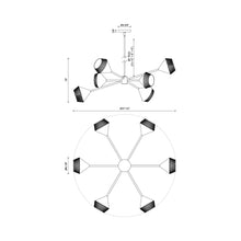 Load image into Gallery viewer, Daphne Chandelier - line drawing.
