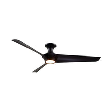 Load image into Gallery viewer, Emiko LED Flush Mount Ceiling Fan in Matte Black.