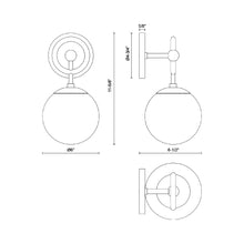 Load image into Gallery viewer, Fiore Vertical Bath Wall Light - line drawing.