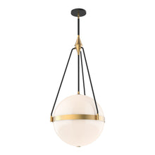 Load image into Gallery viewer, Harmony Pendant Light in Brushed Gold/Glossy Opal Glass (Large).