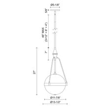 Load image into Gallery viewer, Harmony Pendant Light - line drawing.