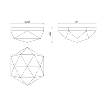 Load image into Gallery viewer, Krysta Flush Mount Ceiling Light - line drawing.