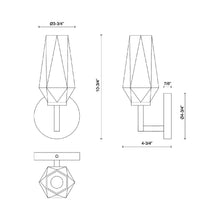 Load image into Gallery viewer, Krysta Vertical Bath Wall Light - line drawing.