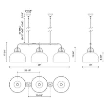 Load image into Gallery viewer, Lancaster Linear Pendant Light - line drawing.
