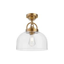 Load image into Gallery viewer, Lancaster Semi Flush Mount Ceiling Light in Aged Gold.