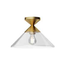 Load image into Gallery viewer, Mauer Semi Flush Mount Ceiling Light in Brushed Gold.