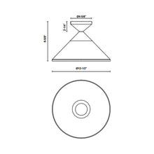 Load image into Gallery viewer, Mauer Semi Flush Mount Ceiling Light - line drawing.