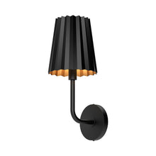 Load image into Gallery viewer, Plisse Wall Light in Matte Black (17-Inch).