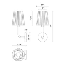Load image into Gallery viewer, Plisse Wall Light - line drawing.