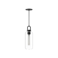 Load image into Gallery viewer, Soji Pendant Light in Matte Black/Clear Glass (Small).