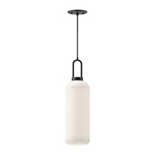 Load image into Gallery viewer, Soji Pendant Light in Matte Black/Opal Matte Glass (Large).